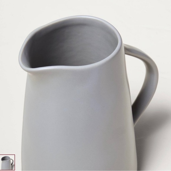 Medium Matte Stoneware Gray Pitcher - Picture 4 of 7